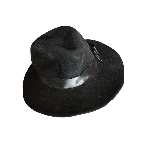 Vintage Womens Fedoria Hat United Hatters Cap Millinery Works Classic Ribbon Tri - Picture 3 of 10